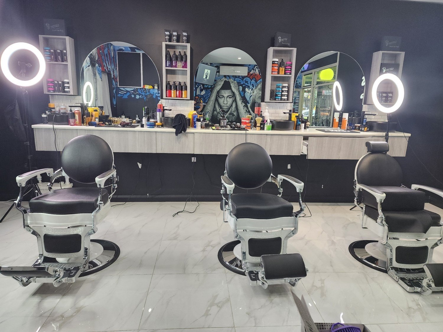 Sharp haircut and lineup by a Fadez R Us barber